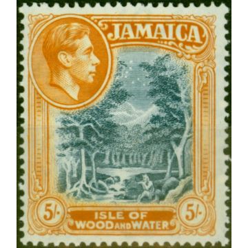 Jamaica 1938 5s Slate-Blue & Yellow-Orange SG132 Fine MM