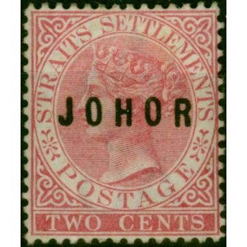 Johore 1884 2c Pale Rose SG9 Type 9 Good MM 