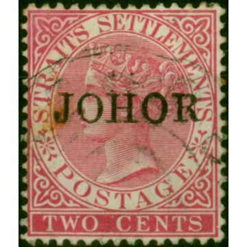 Johore 1890 2c Bright Rose SG10c Fine Used (2) 
