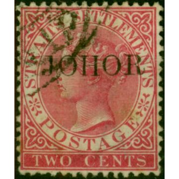 Johore 1890 2c Bright Rose SG10c Fine Used 