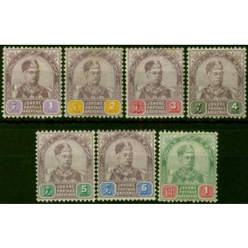 Johore 1891 Set of 7 SG21-27 Fine MM 