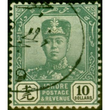 Johore 1904 $10 Green & Black SG75 V.F.U 