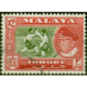 Johore 1960 $2 Bronze-Green & Scarlet SG164 Fine Used