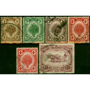 Kedah 1919 Set of 6 to 21c SG15-22 Fine Used 