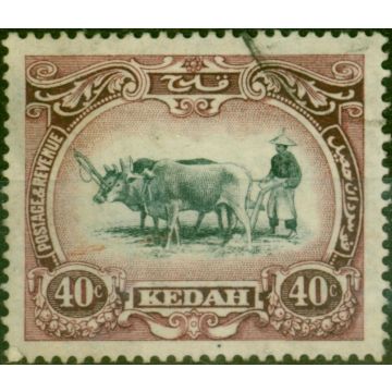 Kedah 1921 40c Black & Purple SG35 Fine Used (2)