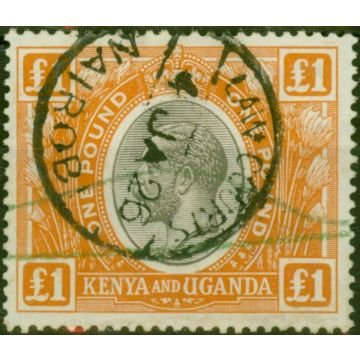 KUT 1922 £1 Black & Orange SG95 Fine Used Fiscal Cancel (2) 