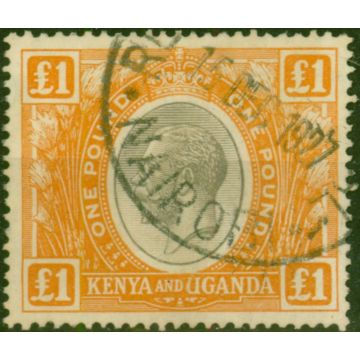 KUT 1922 £1 Black & Orange SG95 V.F.U (2)