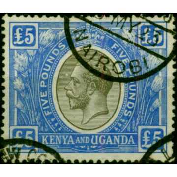 KUT 1922 £5 Black & Blue SG99 Fine Used Fiscal Cancel 