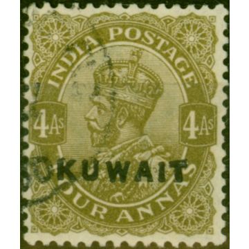 Kuwait 1923 4a Deep Olive SG8 V.F.U