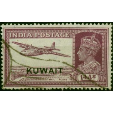 Kuwait 1945 14a Purple SG63 Fine Used