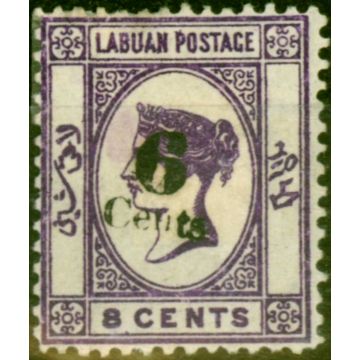 Labuan 1891 6c on 8c Deep Violet SG34 Fine Mtd Mint 