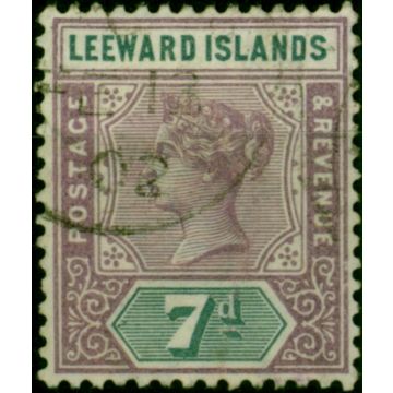 Leeward Islands 1890 7d Dull Mauve & Slate SG6 Fine Used 