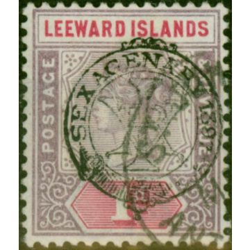 Leeward Islands 1897 1d Dull Mauve & Rose SG10 Fine Used