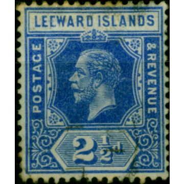 Leeward Islands 1912 2 1/2d Bright Blue SG50 Good Used 