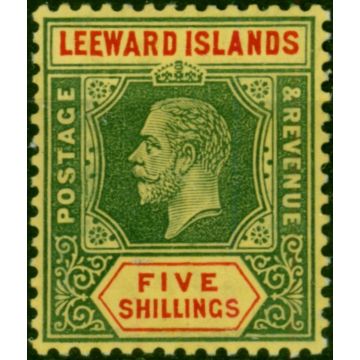 Leeward Islands 1913 5s White Back SG57a Fine & Fresh MM 