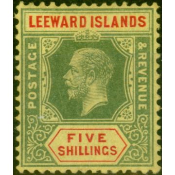 Leeward Islands 1914 5s Green & Red-Yellow SG57 Fine & Fresh MM