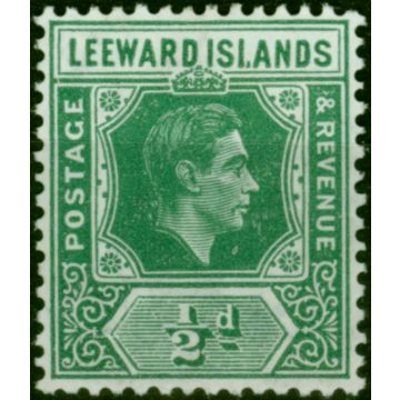 Leeward Islands 1938 1/2d Emerald SG96a 'ISI.ANDS Flaw' Fine MM 