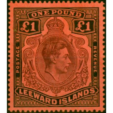 Leeward Islands 1942 £1 Purple & Black-Carmine SG114a Fine MM 