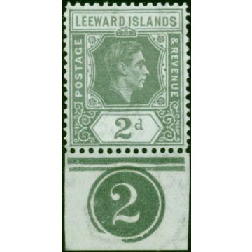 Leeward Islands 1942 2d Slate-Grey SG103b V.F MNH Pl.2 Marginal 