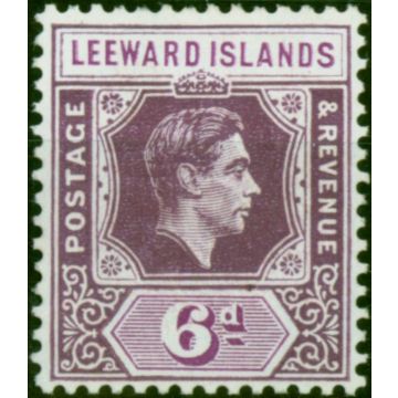 Leeward Is 1942 6d Dp Dull Purple & Bright Purple SG109a Ordin Paper Fine & Fresh LMM 
