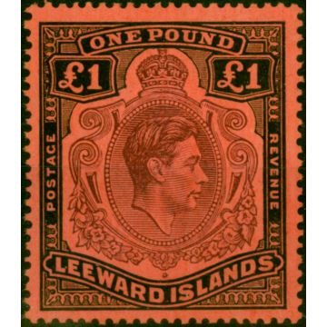 Leeward Islands 1945 £1 Brown-Purple & Black-Salmon SG114b V.F MNH (2) 