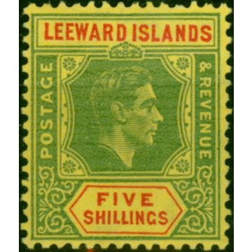 Leeward Islands 1951 5s Bright Green & Red-Yellow SG112c Fine MM 