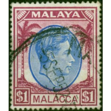 Malacca 1949 $1 Blue & Purple SG15 V.F.U 