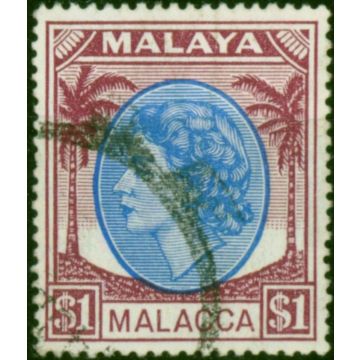 Malacca 1954 $1 Bright Blue & Brown-Purple SG36 Fine Used 