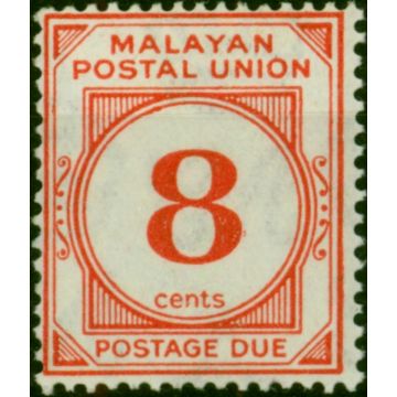 Malaya 1936 8c Scarlet SGD3 Fine LMM 