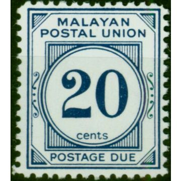 Malaya 1963 20c Blue SGD21ab Chalk P.12.5 Fine MNH 