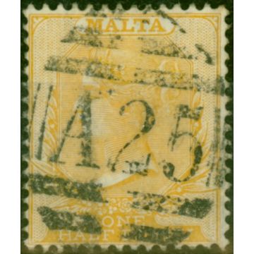 Malta 1875 1/2d Yellow-Buff SG10 Fine Used