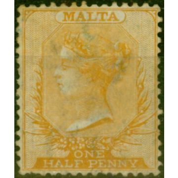 Malta 1875 1/2d Yellow-Buff SG10 Good Unused