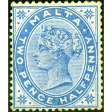 Malta 1885 2 1/2d Dull Blue SG24 Fine Lightly Mtd Mint 