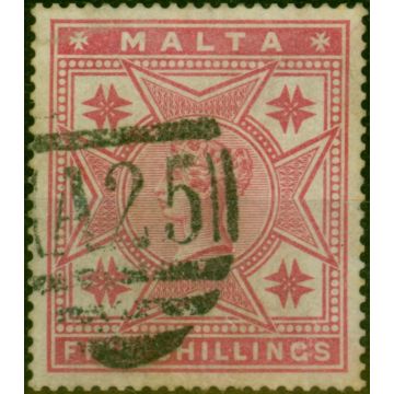Malta 1886 5s Rose SG30 Fine Used