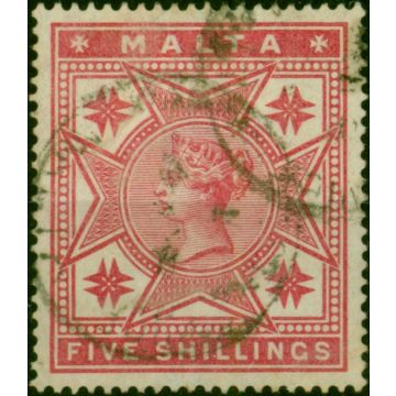 Malta 1886 5s Rose SG30 Fine Used (2)