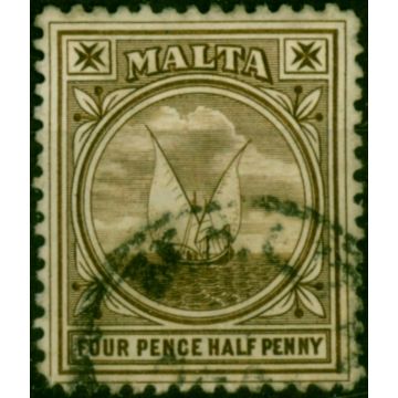 Malta 1899 4 1/2d Sepia SG32 Good Used
