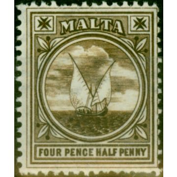 Malta 1905 4 1/2d Brown SG57 Fine LMM 