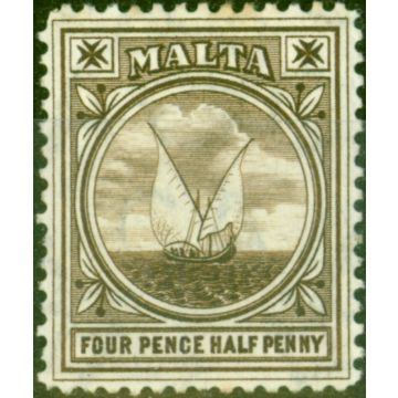 Malta 1905 4 1/2d Brown SG57 Fine Mtd Mint 