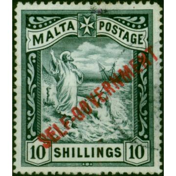 Malta 1922 10s Blue-Black SG105 Fine Used 