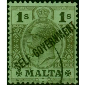 Malta 1922 1s Black-Emerald SG110 Fine Used