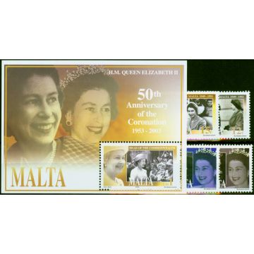 Malta 2003 50th Anniversary Coronation Set of 5 SG1310-MS1314 V.F.MNH