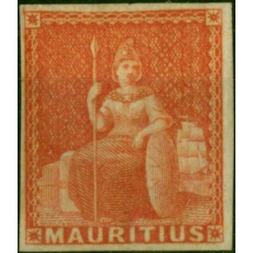 Mauritius 1858 (6d) Vermilion SG28 Fine MM