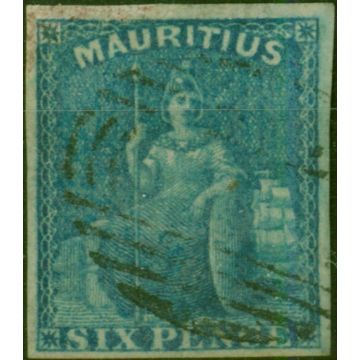 Mauritius 1859 6d Blue SG32 V.F.U (2)