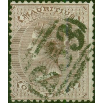 Mauritius 1863 1d Purple-Brown SG56 Fine Used (2)