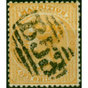 Mauritius 1863 1s Yellow SG68 Good Used (4)