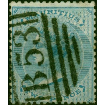 Mauritius 1863 2d Bright Blue SG60 Fine Used (4)