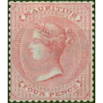 Mauritius 1863 4d Rose SG62 Good MM 