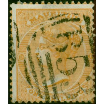 Mauritius 1872 1s Orange SG70 Fine Used (3)