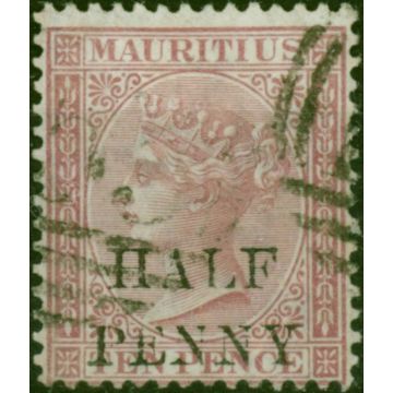 Mauritius 1876 1/2d on 10d Maroon SG77 Fine Used 