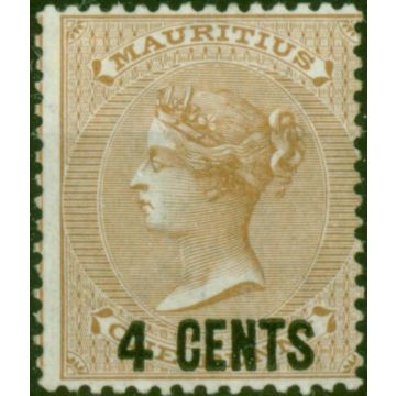 Mauritius 1878 4c on 1d Bistre SG84 Fine MM